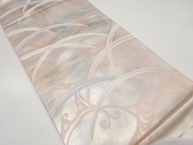 JAPANESE KIMONO / ANTIQUE FUKURO OBI / SILK / WOVEN STREAM & GRASS